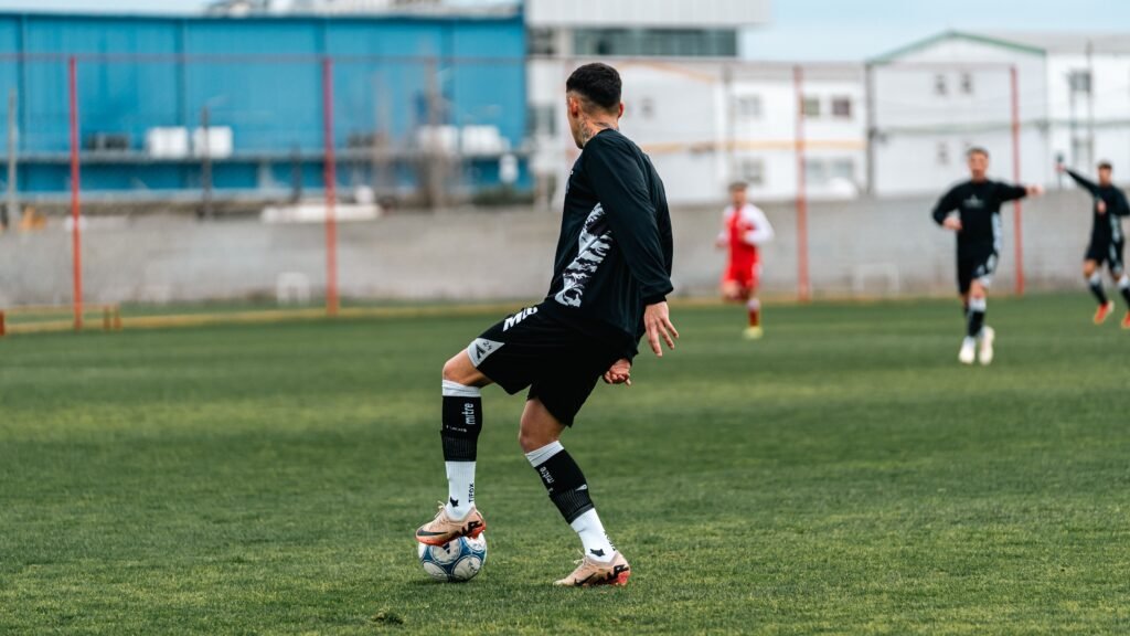 Footballer turning on the ball